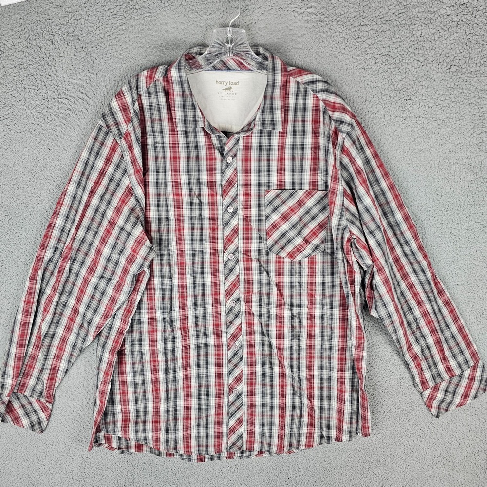 Horny Toad Shirt Mens 2XL Plaid Long Sleeve Vanquish Button Down‎